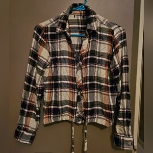 Womens cropped Flannel top